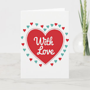 Tarjeta de Corazón Rojo con Amor