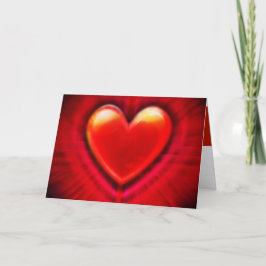 Tarjeta de corazón rojo con amor.