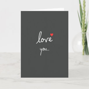 Tarjeta de corazón rojo de amor romántico