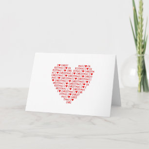 Tarjeta de Corazón Rojo de Vacaciones de Navidad T