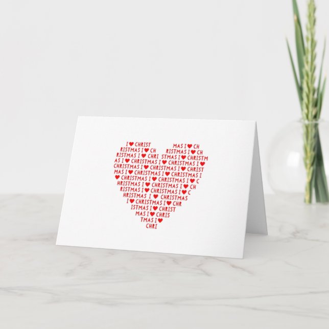 Tarjeta de Corazón Rojo de Vacaciones de Navidad T (Anverso)