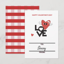 Tarjeta de corazón rojo del día de San Valentín pa