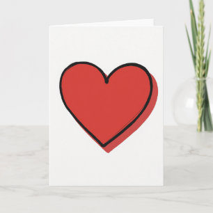 Tarjeta de Corazón Rojo Minimalista