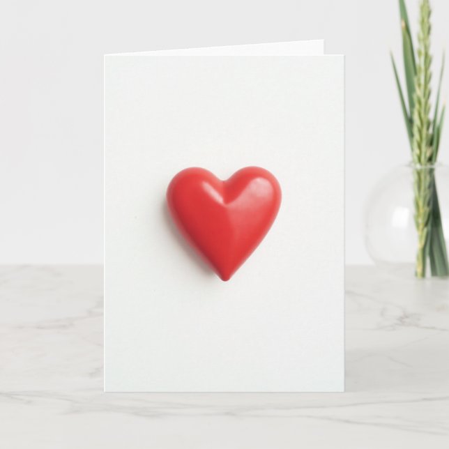 Tarjeta de corazón rojo romántico (Anverso)
