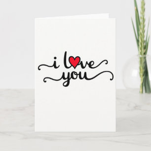 Tarjeta de Corazón Rojo Te Amo