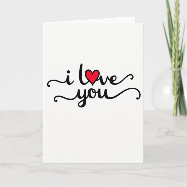 Tarjeta de Corazón Rojo Te Amo (Anverso)