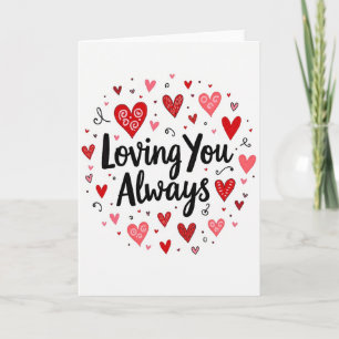 Tarjeta de corazón romántico que te ama siempre
