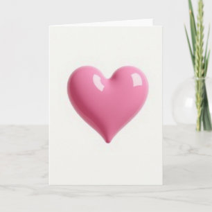 Tarjeta de Corazón Rosa Brillante Simple