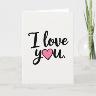 Tarjeta de Corazón Rosa con Script 'Te Amo'