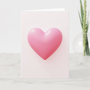 Tarjeta de Corazón Rosa Minimalista