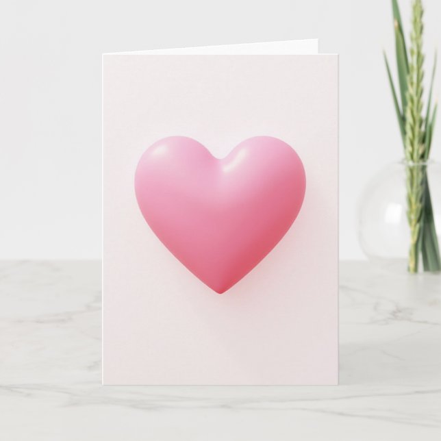 Tarjeta de Corazón Rosa Minimalista (Anverso)