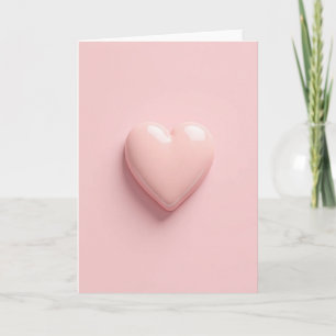 Tarjeta de Corazón Rosa Minimalista