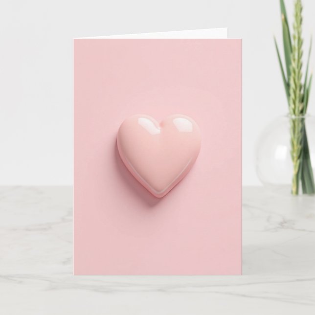 Tarjeta de Corazón Rosa Minimalista (Anverso)