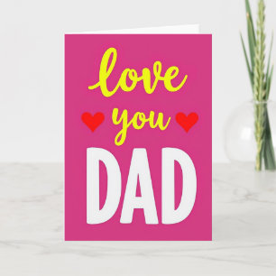 Tarjeta de Corazón Rosa para Papá Te Amo