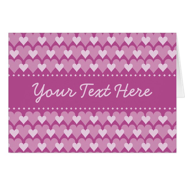 Tarjeta de corazón rosado, personalizar (Anverso (Horizontal))