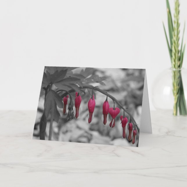 Tarjeta de corazón sangrado rojo (Anverso)