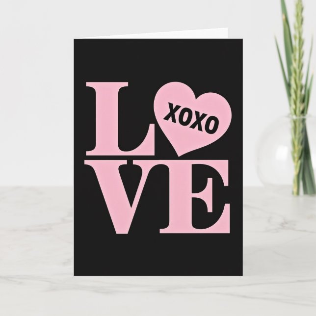 Tarjeta de corazón Simple Love Xoxo (Anverso)