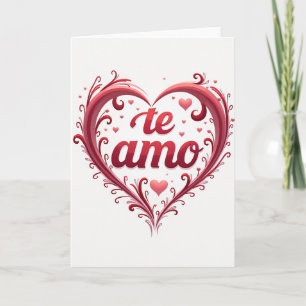 Tarjeta de corazón simple Te Amo