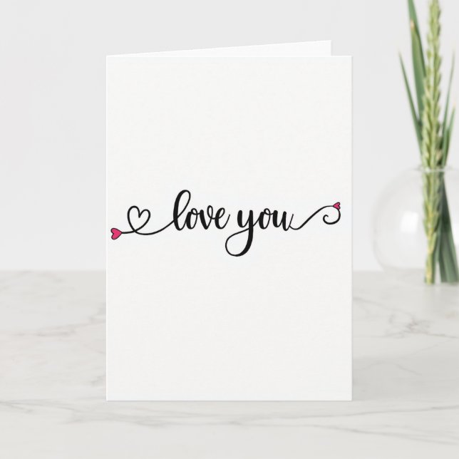 Tarjeta de Corazón Te Ama Rosa (Anverso)