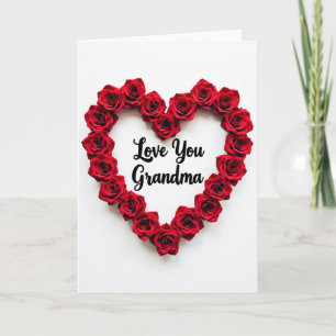 Tarjeta de Corazón Te Amo Abuela Rose