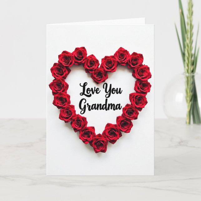 Tarjeta de Corazón Te Amo Abuela Rose (Anverso)
