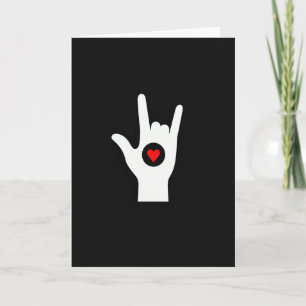Tarjeta de corazón 'Te amo en lengua de signos'