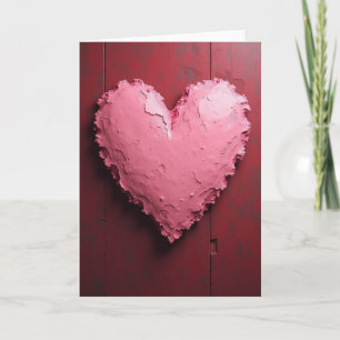 Tarjeta de corazón texturizado rosa romántico