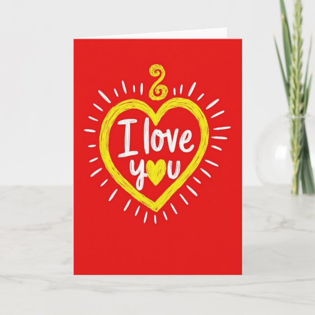 Tarjeta de Corazón Valiente Te Amo (Anverso)