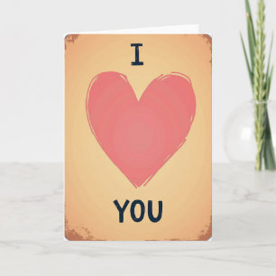 Tarjeta de Corazón Vintage Te Amo