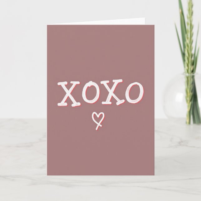 Tarjeta de corazón Xoxo simple (Anverso)