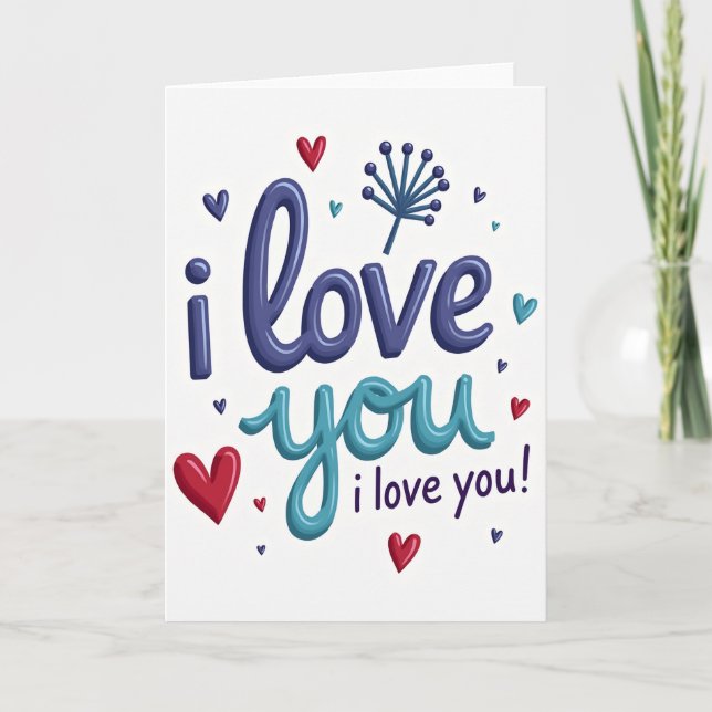 Tarjeta de corazones 3D Te Amo (Anverso)