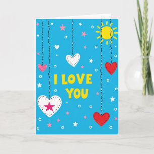 Tarjeta de corazones Adorable Te Amo