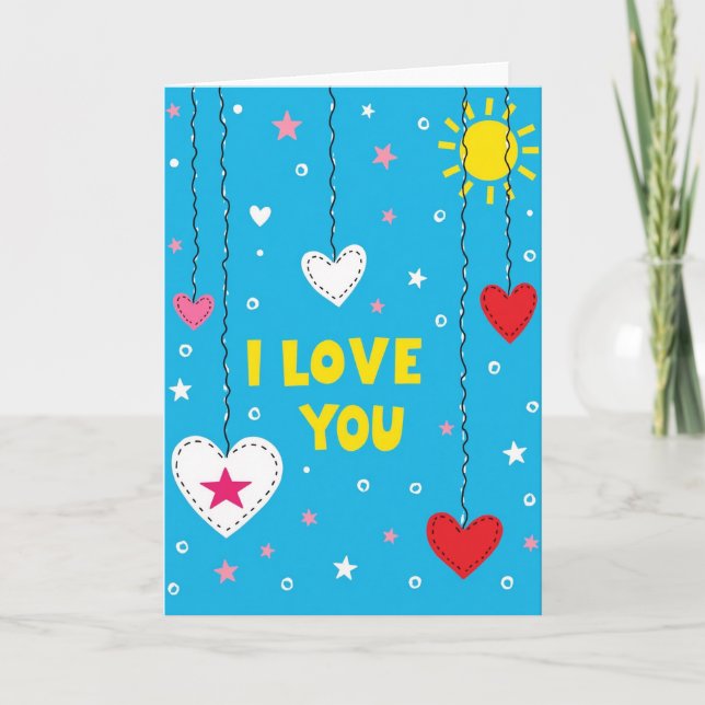 Tarjeta de corazones Adorable Te Amo (Anverso)