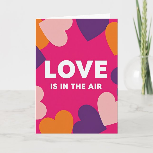 Tarjeta de Corazones Amor en el Aire (Anverso)