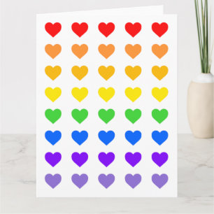 Tarjeta de corazones arco iris