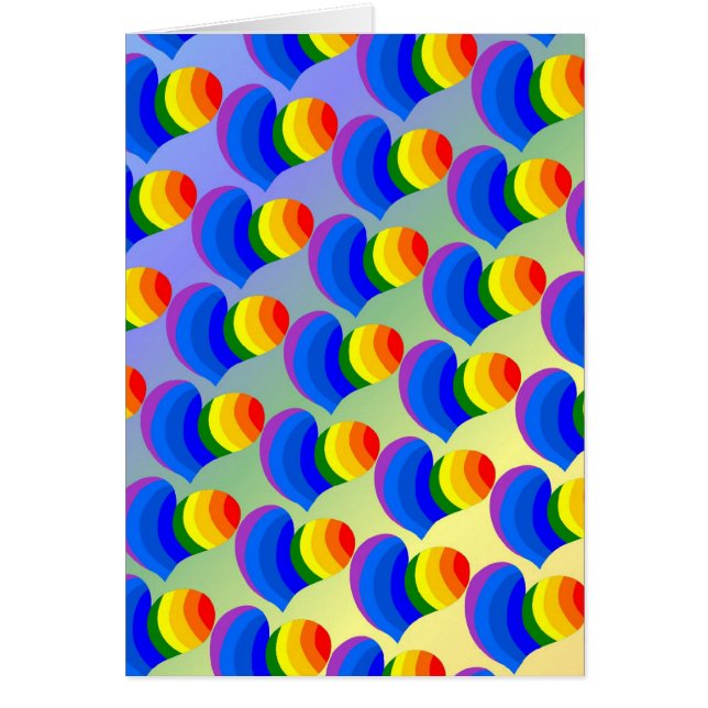 Tarjeta de corazones arco iris (Frente)