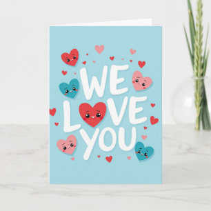 Tarjeta de corazones azules del cielo que te amamo
