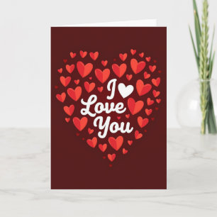 Tarjeta de Corazones Brillantes 'Te Amo'