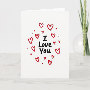Tarjeta de corazones brillantes te quiero