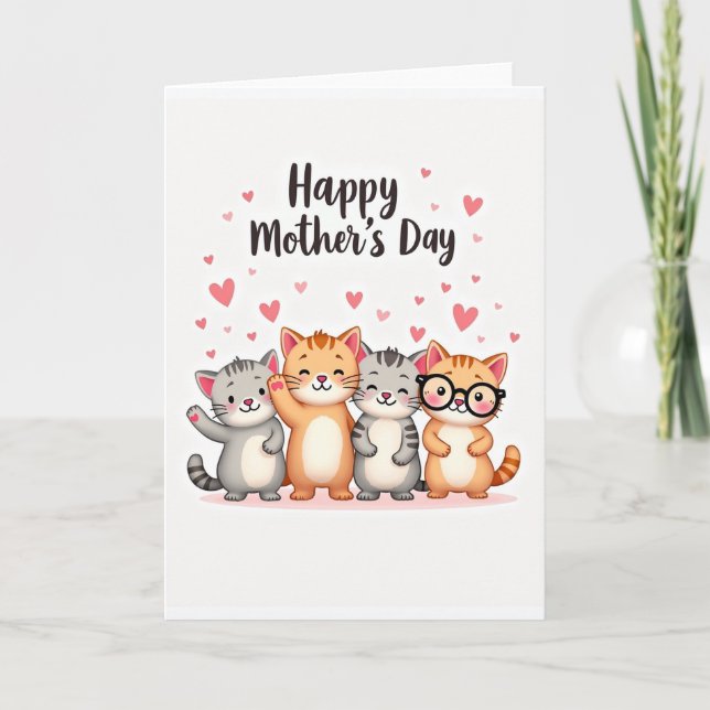 Tarjeta de corazones caprichosos para el día de la (Anverso)