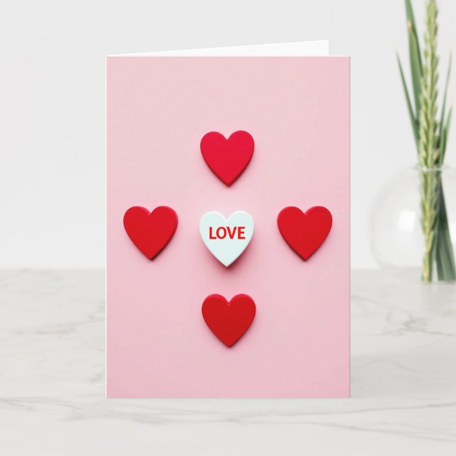 Tarjeta de Corazones con Mensaje de Amor (Anverso)