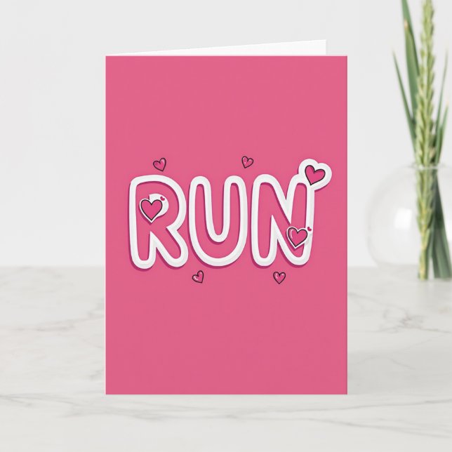 Tarjeta de Corazones Corriendo (Anverso)