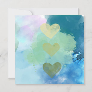 Tarjeta de Corazones de Acuarela