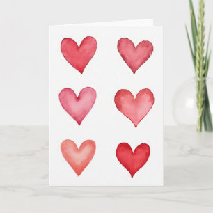 Tarjeta de Corazones de Acuarela Dulces