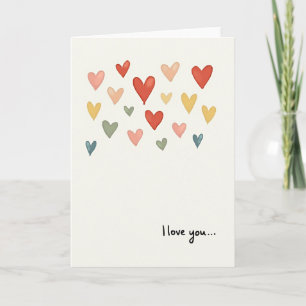 Tarjeta de Corazones de Acuarela 'Te Amo'