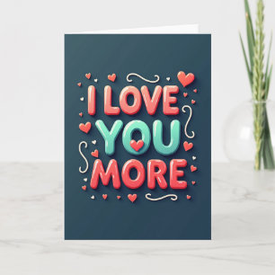 Tarjeta de corazones de amor 3D romántico