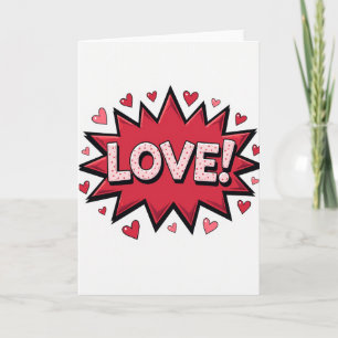 Tarjeta de Corazones de Amor del Arte Pop