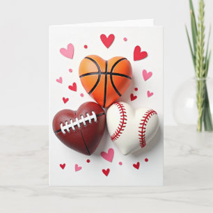 Tarjeta de corazones de amor deportivo