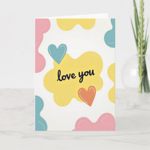 Tarjeta de corazones de amor lindo