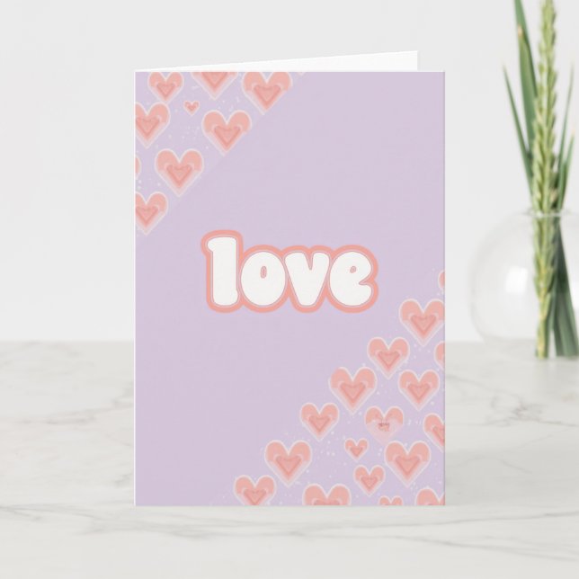 Tarjeta de corazones de amor lindos (Anverso)